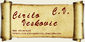 Ćirilo Vesković vizit kartica